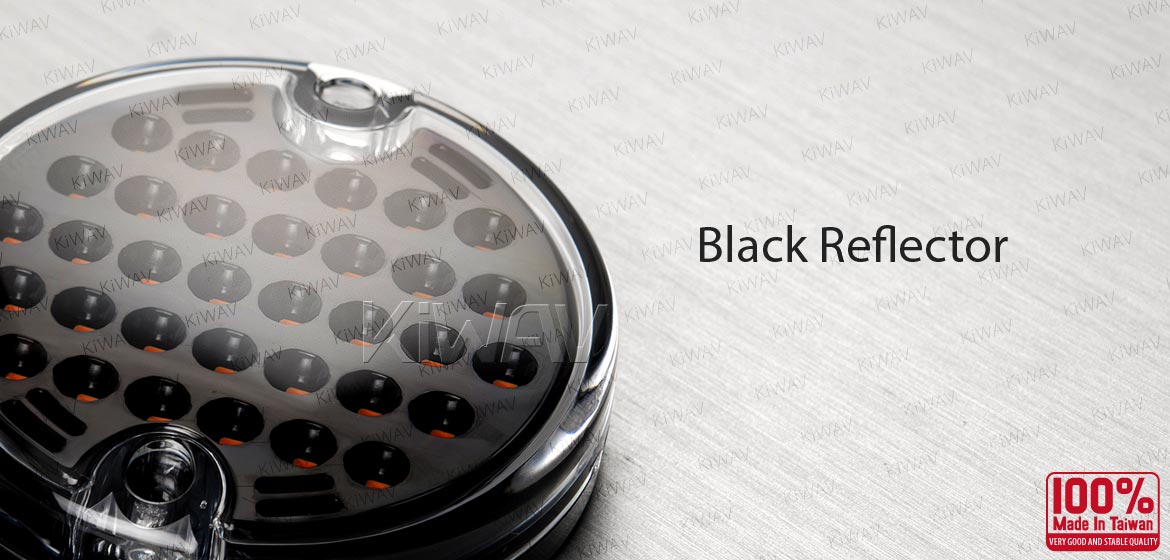KiWAV 4 inch 12V round LED indicator with black reflector 