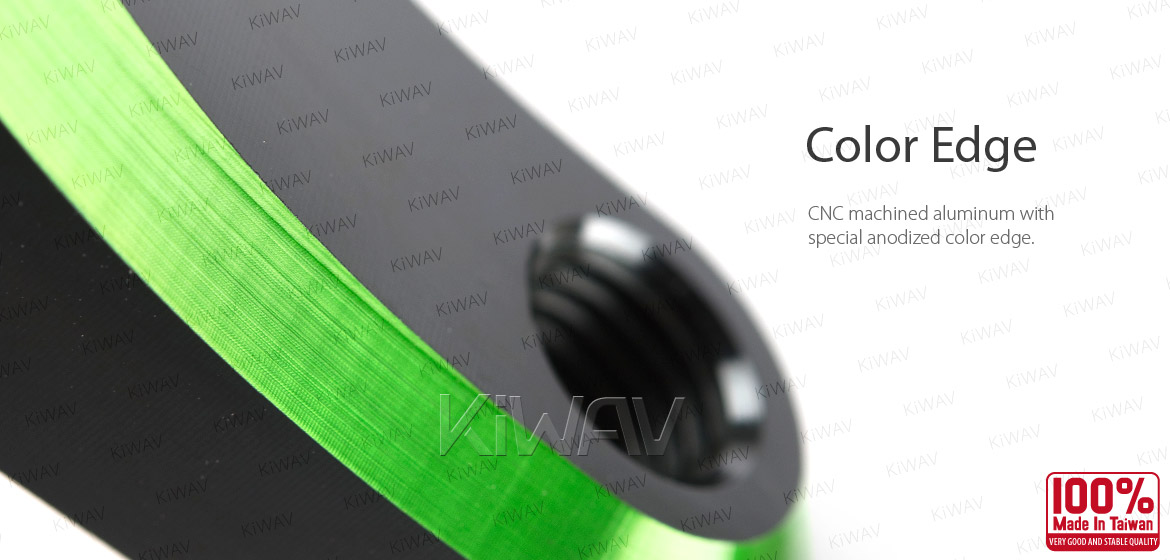 KiWAV mirror extenders 45mm black for M10 bolt green