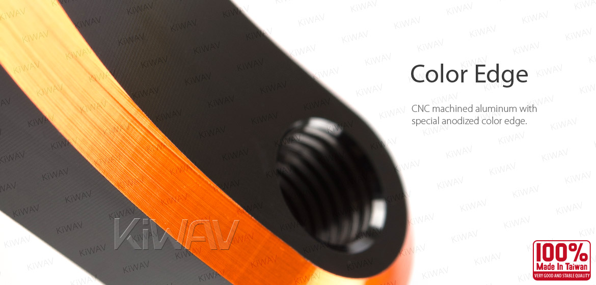 KiWAV mirror extenders 45mm black for M10 bolt orange