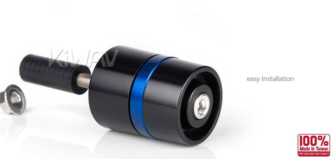 Magazi motorcycle blue CNC aluminum bar ends rubber mount two-tone color style universal-04
