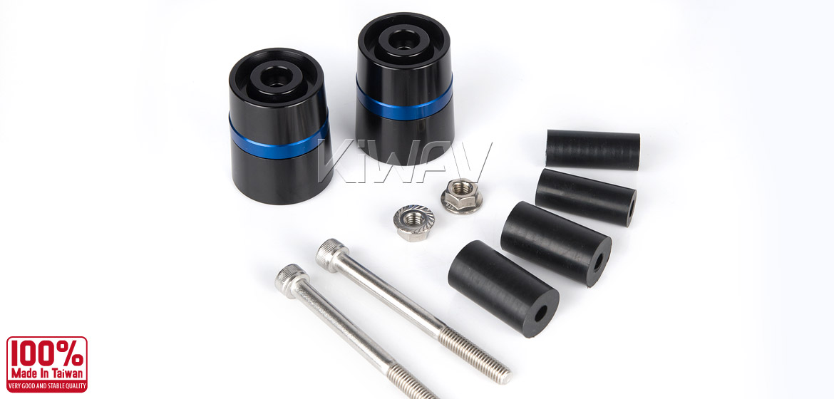 Magazi motorcycle blue CNC aluminum bar ends rubber mount two-tone color style universal-06