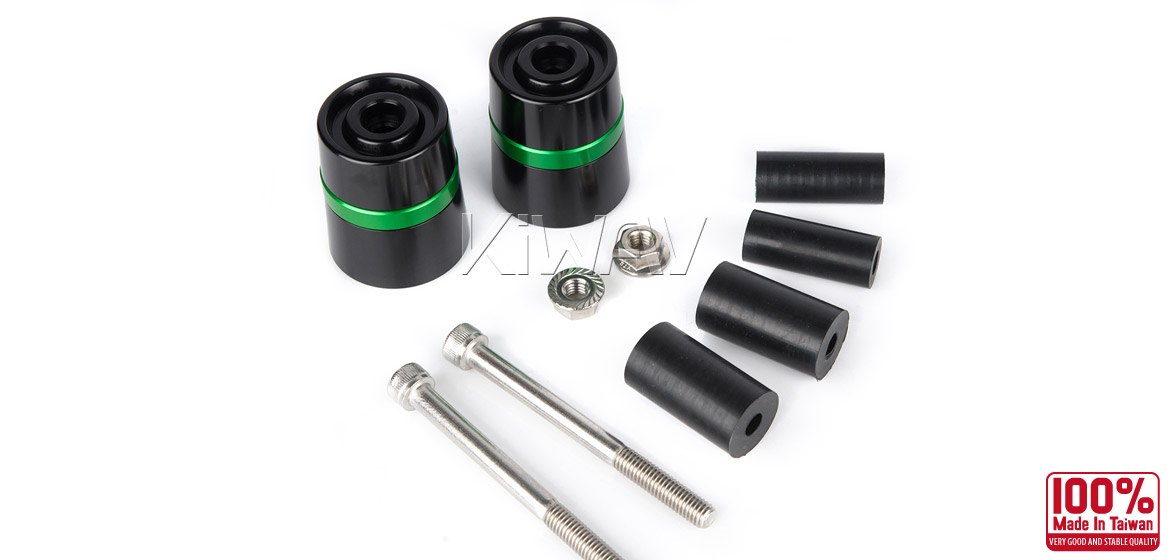 Magazi motorcycle green CNC aluminum bar ends rubber mount two-tone color style universal-06