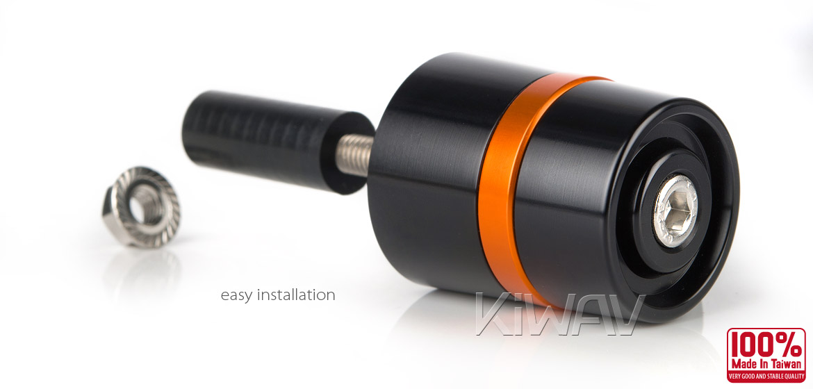 Magazi motorcycle orange CNC aluminum bar ends rubber mount two-tone color style universal-04