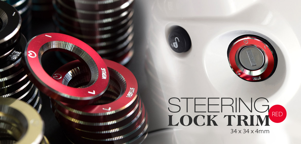VAWiK CNC Anodizing Aluminum Alloy 6061 steering lock trim for Vespa LX S ET4 GTS GTV red