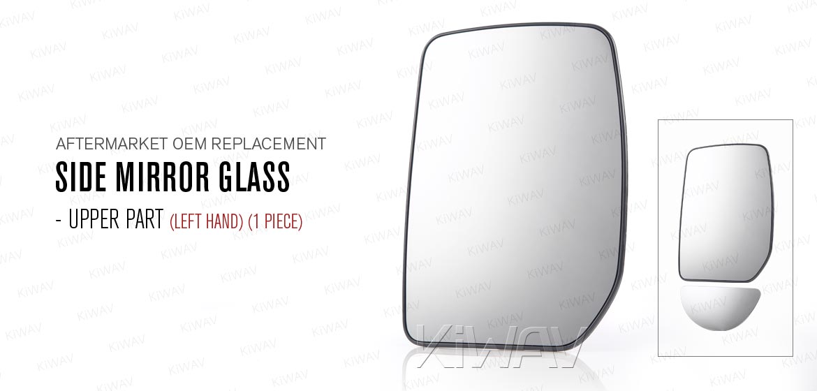 KiWAV aftermarket OEM replacement side mirror glass upper part LH compatible with Ford Transit 2000-2006