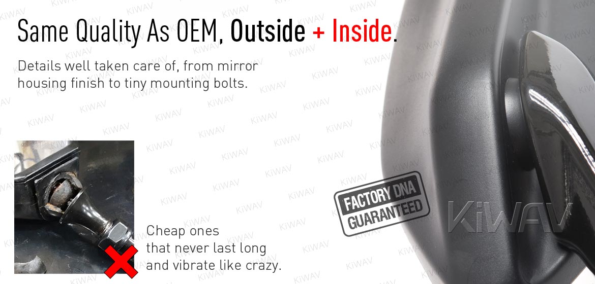 KiWAV OEM replacement mirrors FD916 for Ducati Diavel right hand