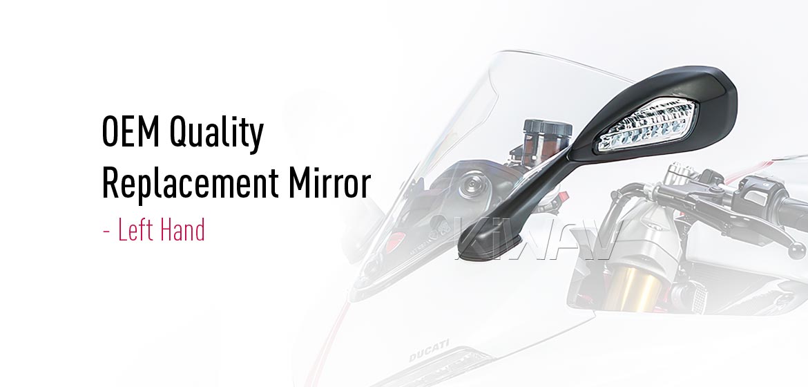 KiWAV OEM replacement mirror glass left hand compatible for Ducati Super Sport