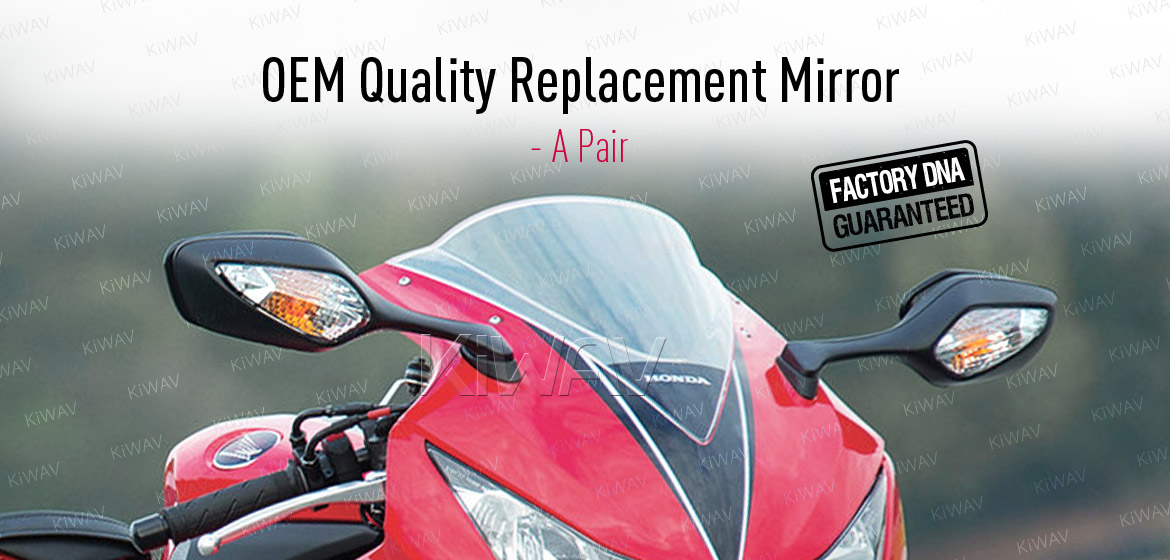 KiWAV OEM quality replacement mirror FH-300 for Honda CBR1000RR black with turn signal