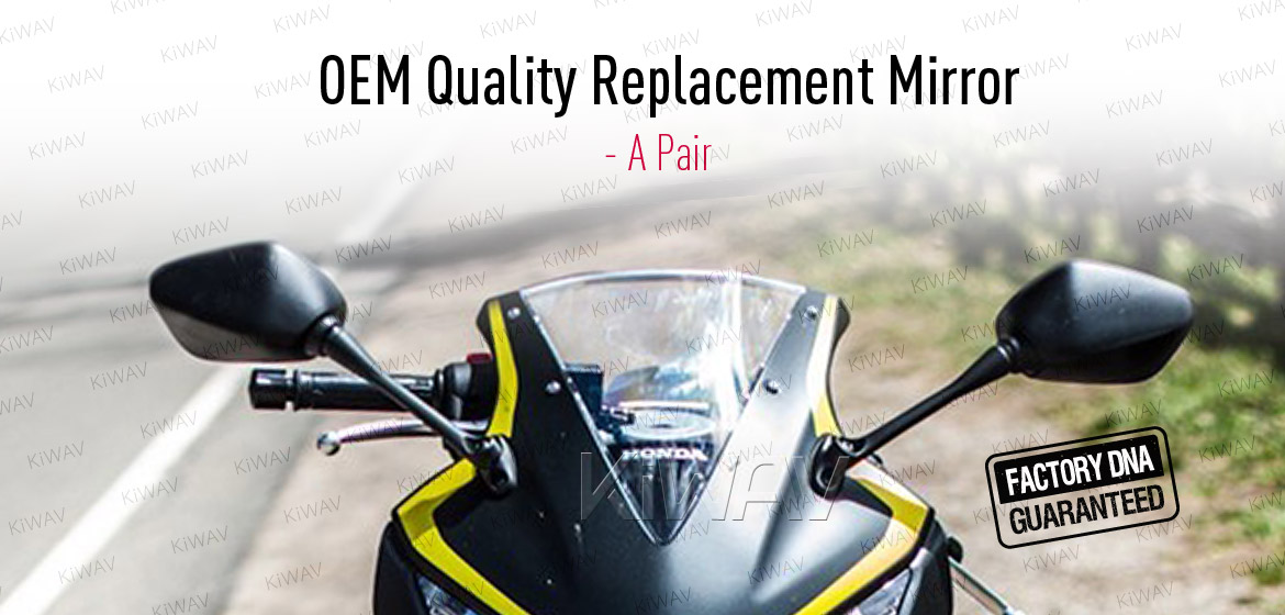 KiWAV OEM quality replacement mirror FH-982 for Honda CBR 300R 14'-16' black