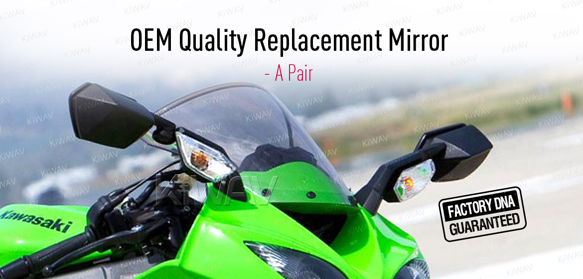 KiWAV OEM quality replacement mirror with turn signal Kawasaki Ninja ZX-10R