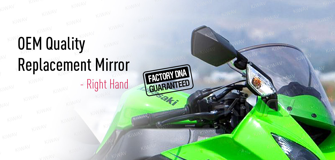 KiWAV OEM quality replacement mirror with turn signal Kawasaki Ninja ZX-10R
