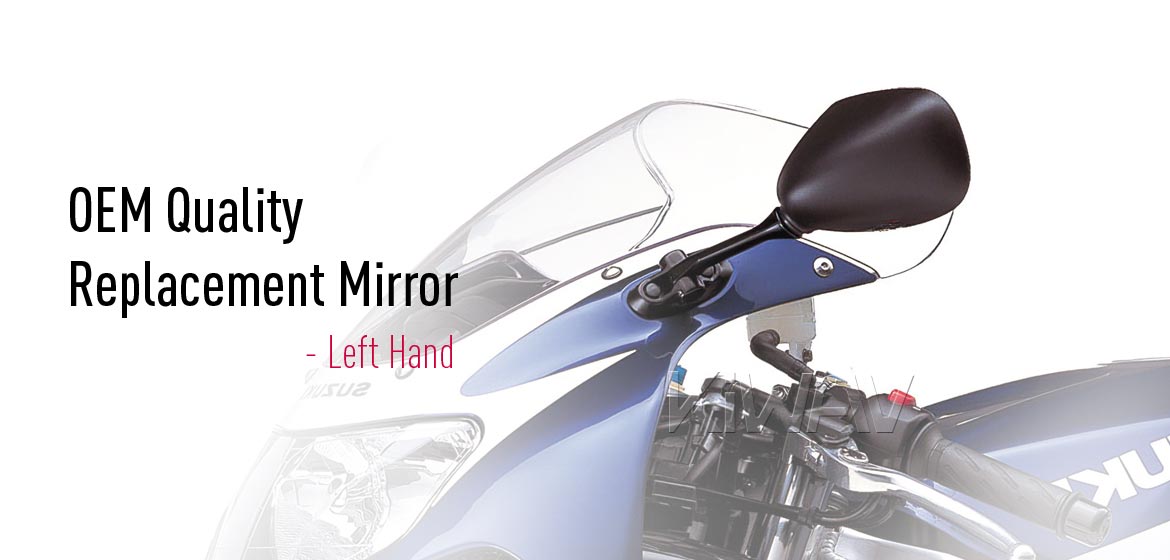 KiWAV OEM replacement mirror FS142 for Suzuki GSXR 1000 '01-'02 left hand