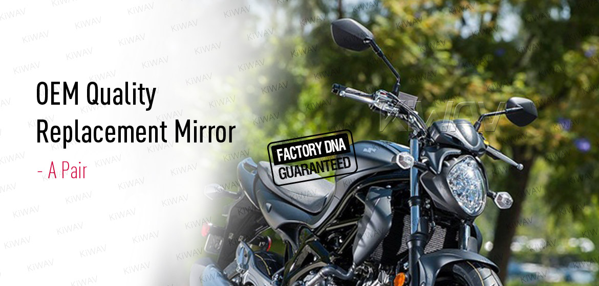 KiWAV OEM quality replacement mirror FS-958 for Suzuki Gladius SFV650 black black