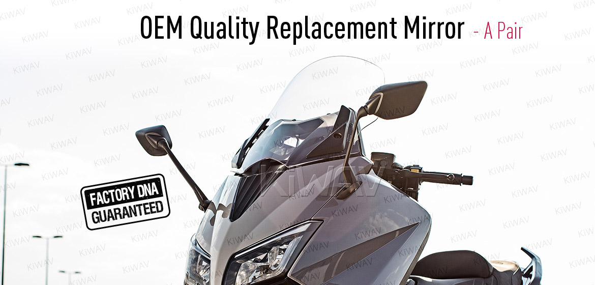 KiWAV OEM quality replacement mirror FY-126 for Yamaha T-MAX 530 black