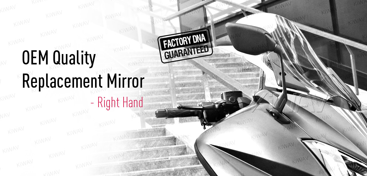 KiWAV OEM quality replacement mirror FY-126 for Yamaha T-MAX 530 black
