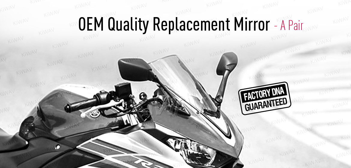 KiWAV OEM quality replacement mirror FY-979 for Yamaha YZF R3 black