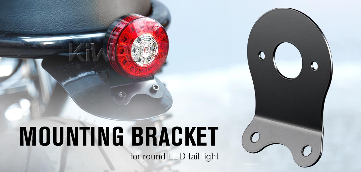 Taillight: tail light mounting bracket black with 2 Hex nuts & caps