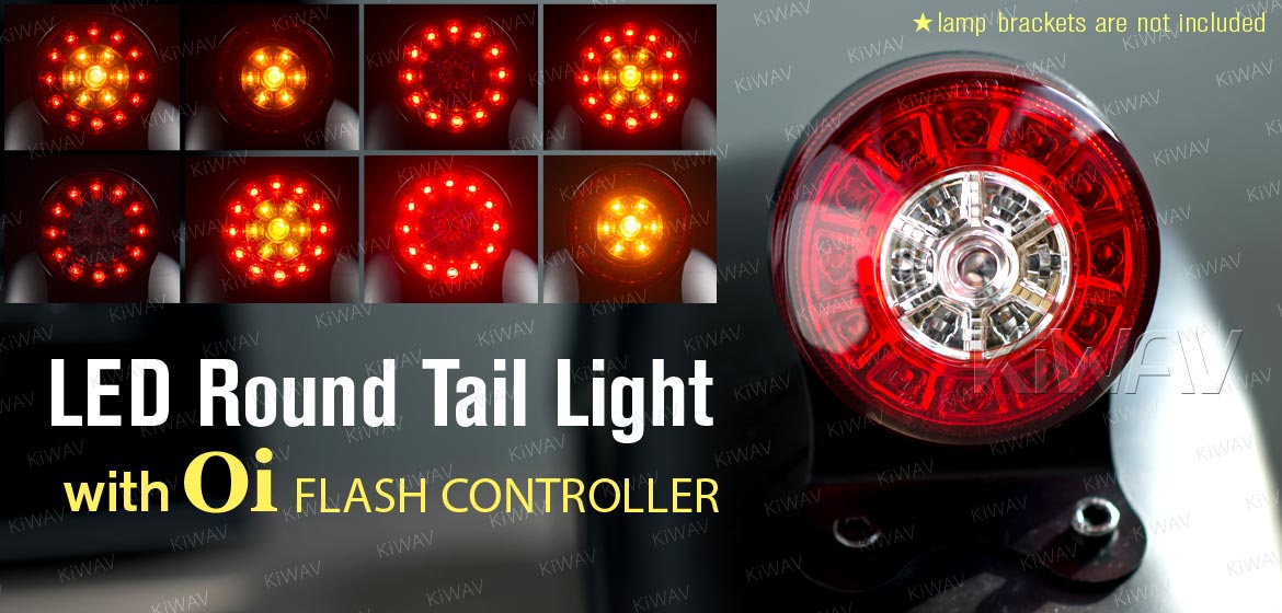 KiWAV LED round tail light with Oi flash controller