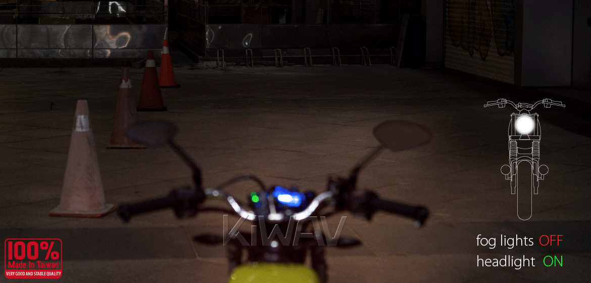 KiWAV motorcycle 3.4 inches 12V 55W round fog lights with wiring kits