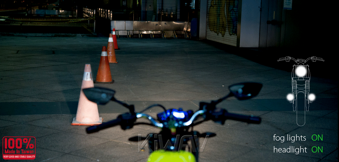 KiWAV motorcycle 2.5 inch 12V 55W round fog lights with wiring kits