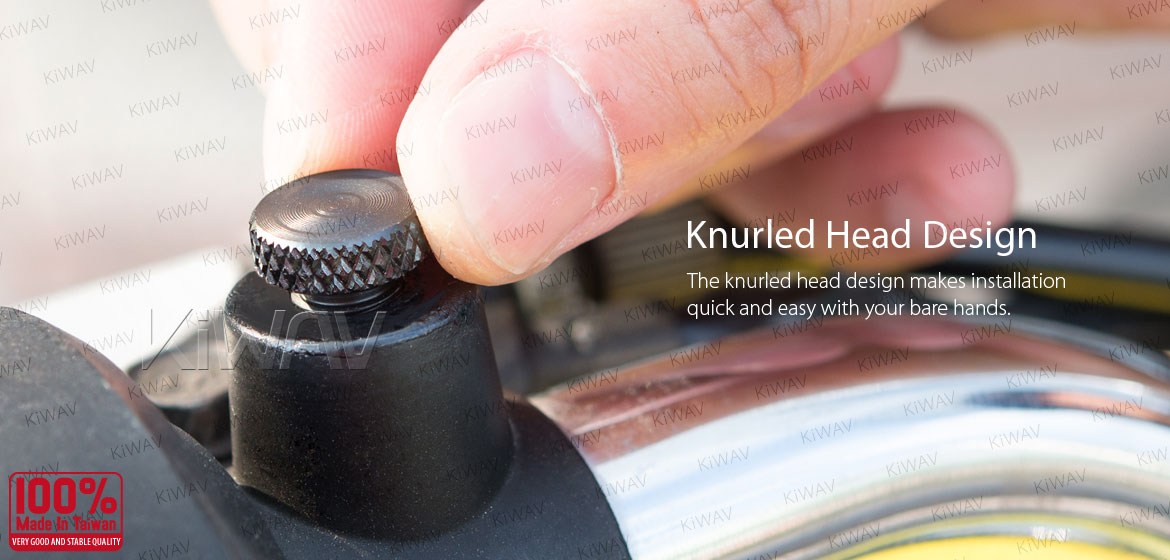 KiWAV motorcycle aluminum mirror hole block-offs black for both hand M8 reverse thread 