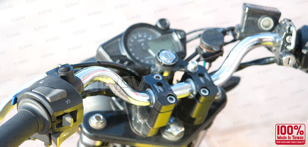 KiWAV motorcycle aluminum mirror hole block-offs black for standard M10 metric thread bike