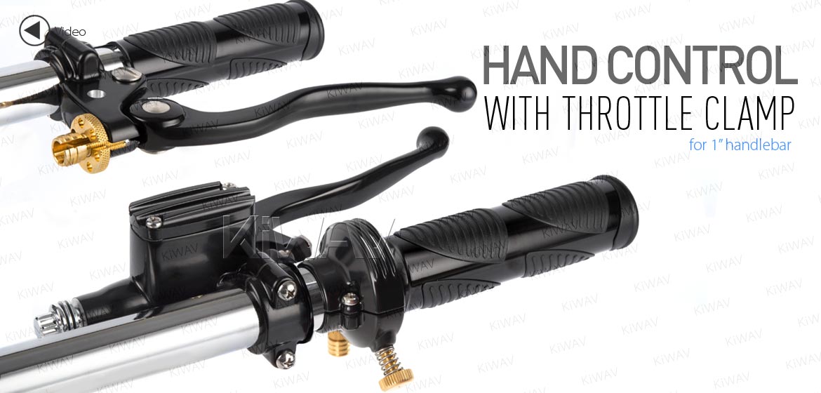 KiWAV Vintage black hand control with throttle clamp for 1 inch handlebar