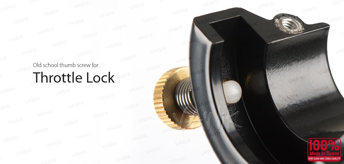 VAWiK Vintage black hand control with throttle clamp and black switches and black switches for 1 inch handlebar