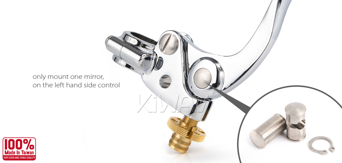 KiWAV Vintage chrome hand control with throttle clamp for 1 inch handlebar