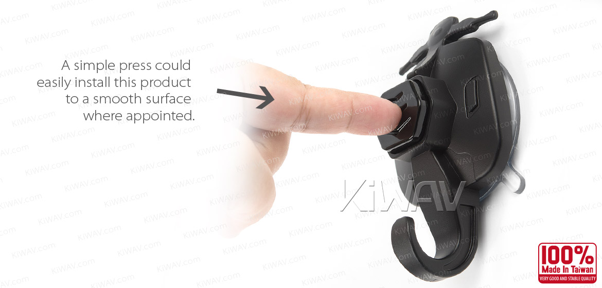 KiWAV Scooter Vespa style suction cup hook black