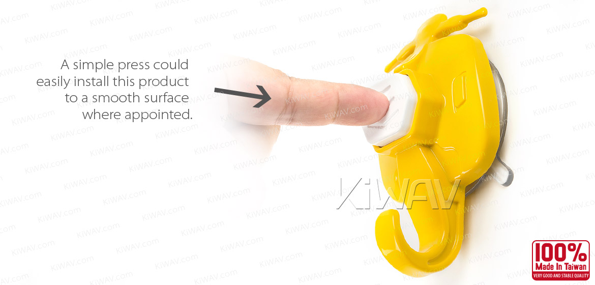 KiWAV Scooter Vespa style suction cup hook yellow