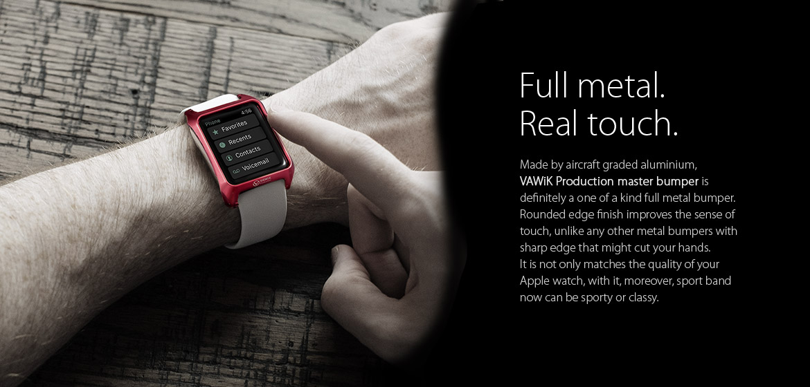 VAWiK CNC aluminum 42mm Apple Watch master bumper case red