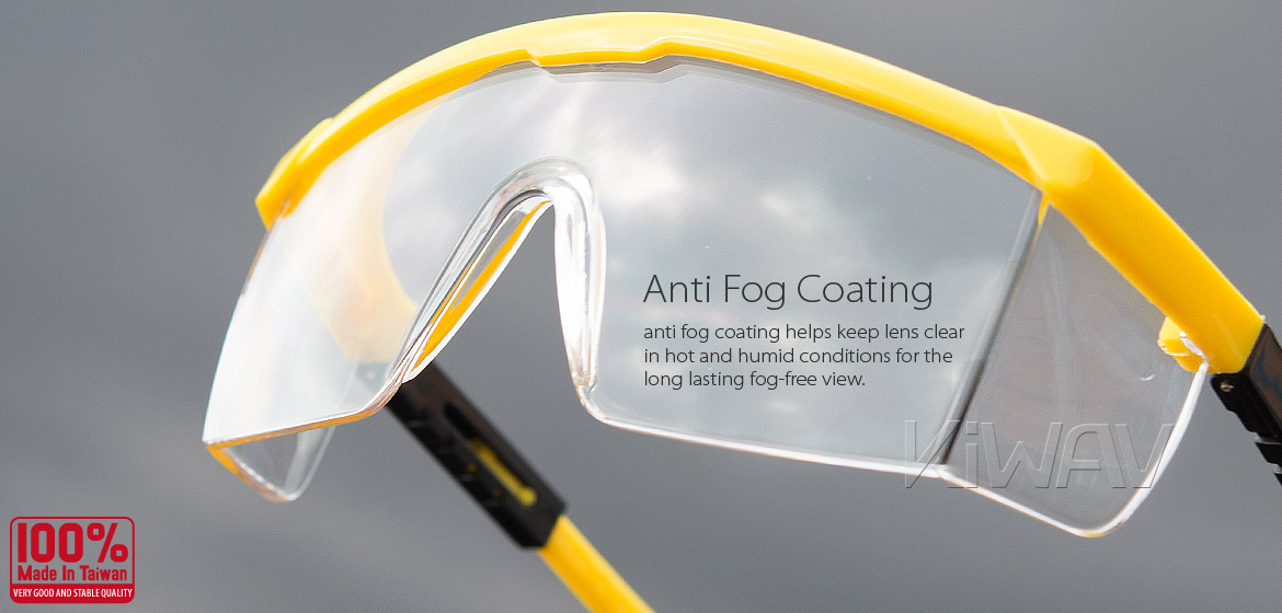 KiWAV Contemporary safety glasses VA200 yellow frame clear lens