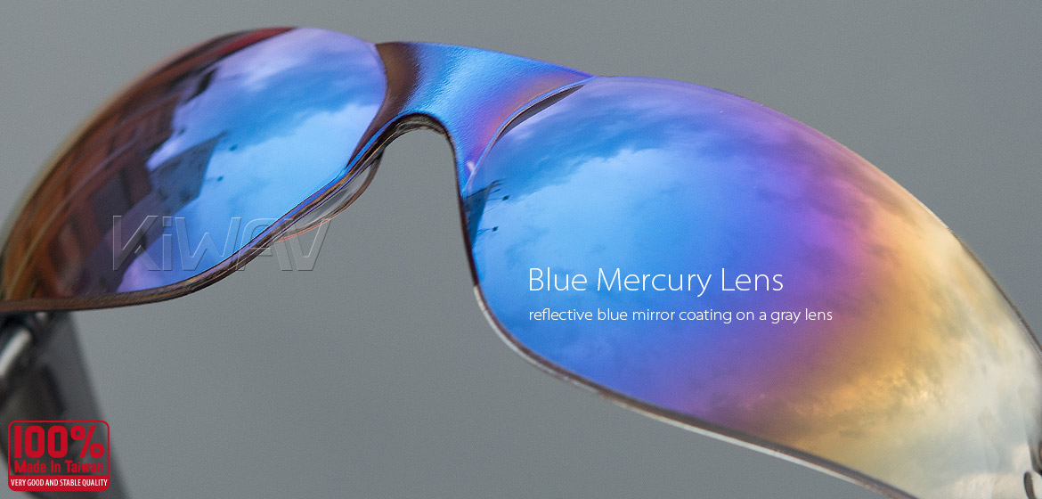 KiWAV Contemporary safety glasses VA780 black frame blue mercury lens