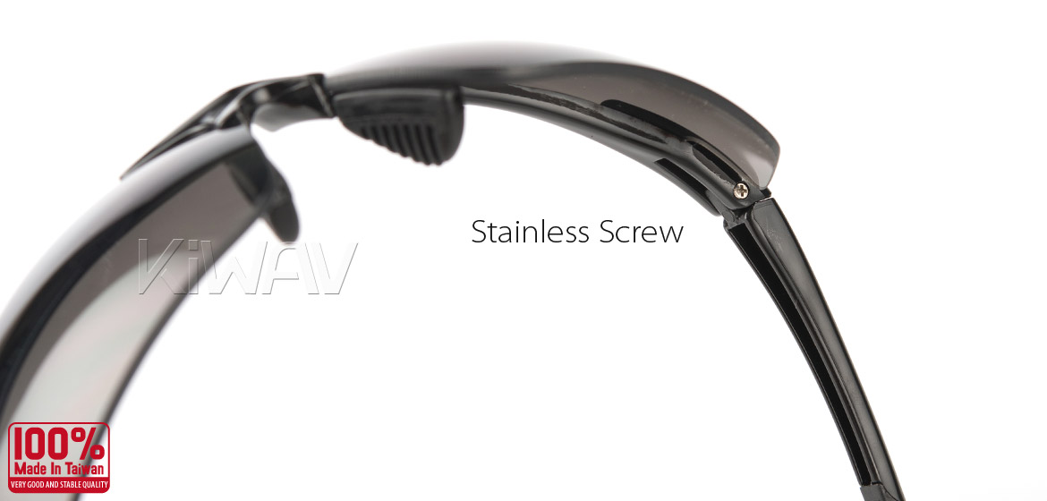 KiWAV Contemporary safety glasses VA830 black frame replaceable lens