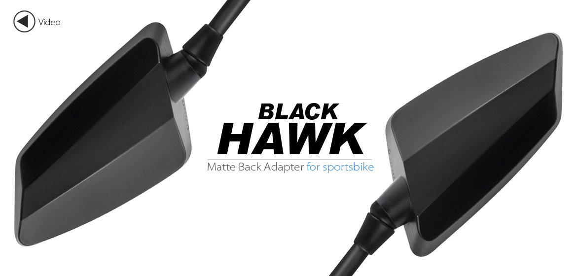KiWAV Hawk mat black fairing mount rearview mirrors for sportsbike motorcycle Magazi