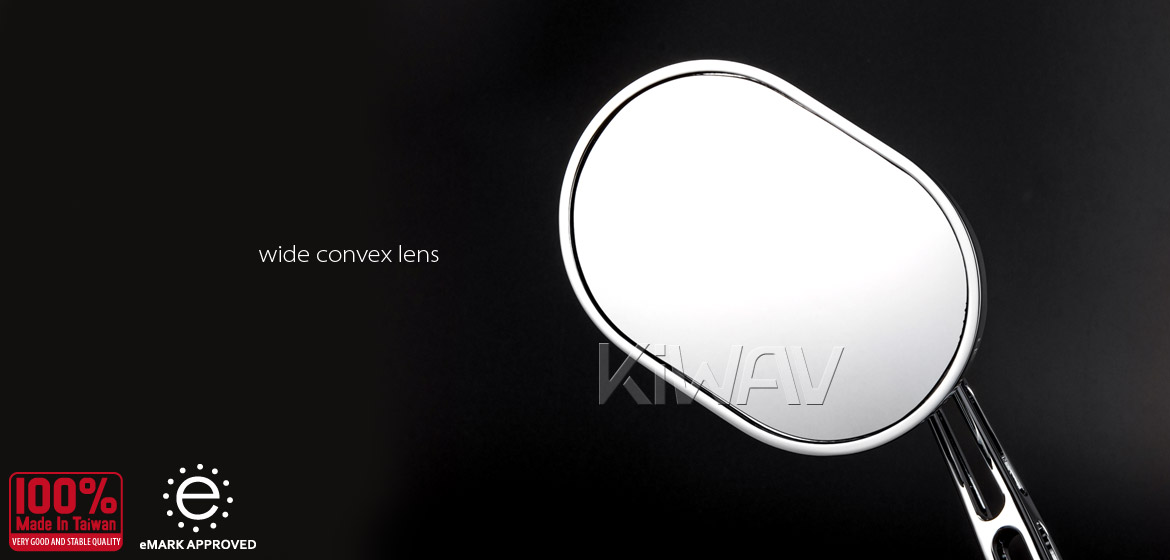 KiWAV motorcycle mirrors Stark chrome 10mm universal Magazi