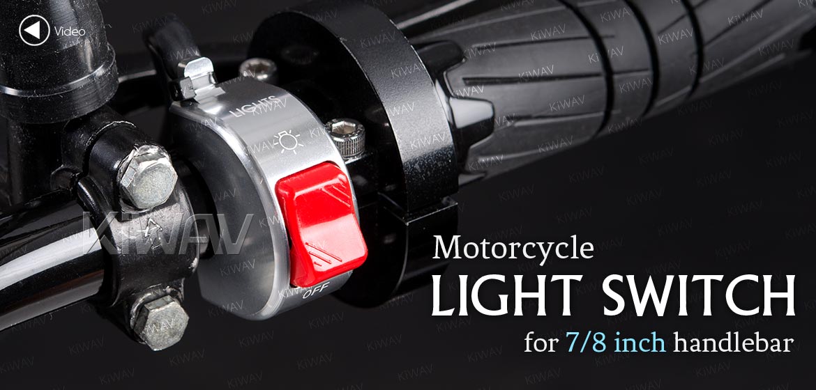 KiWAV motorcycle light switch for 7/8 inch handlebar