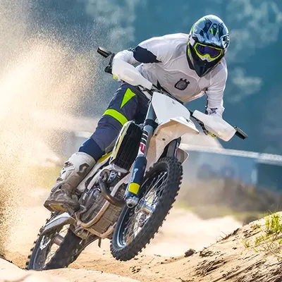 Leap motorcycle mirrors on a Husqvarna Motocross traction