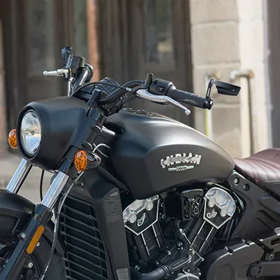 Leap motorcycle mirrors on a Indian Scout Bobber
