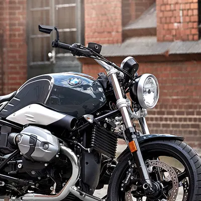 Leap motorcycle mirrors on a BMW Nine T Pure